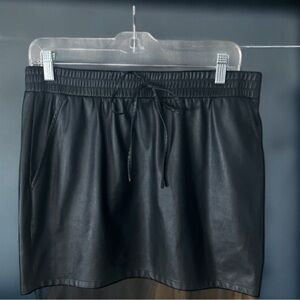 Shinestar Black Faux Leather stretchy mini Skirt